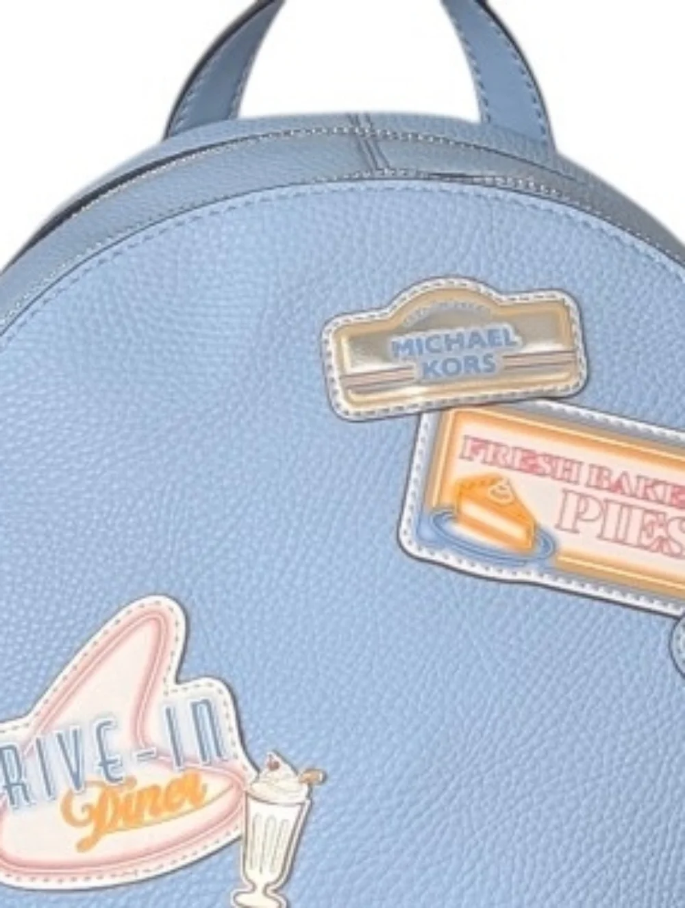 New MICHAEL KORS OUTLET Rhea Medium Embellished Patches blue Backpack